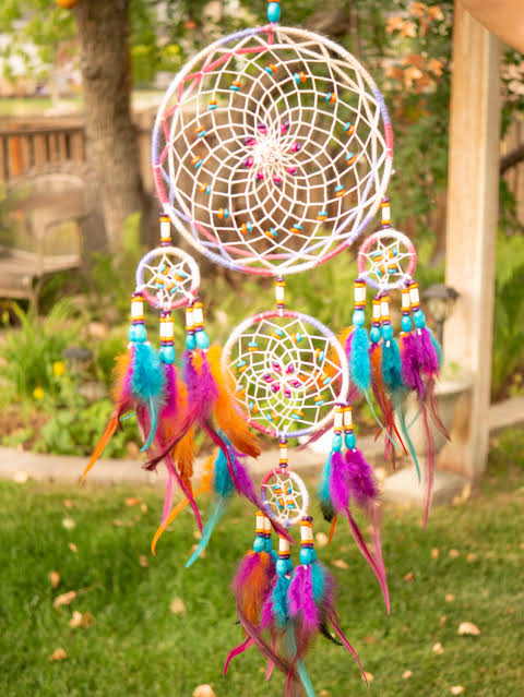 Large glow dreamcatcher chandeliers