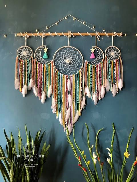 Large glow dreamcatcher chandeliers